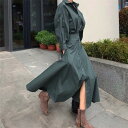 シャツワンピース ワンピース レディース ロング ワンピース ロング シャツワンピース 長袖 ロング丈 体型カバー ゆったり シンプル 無地 ロングワンピ 着痩せ 20代 30代 40代 50代 春 夏 秋 カジュアル 大きいサイズ 送料無料