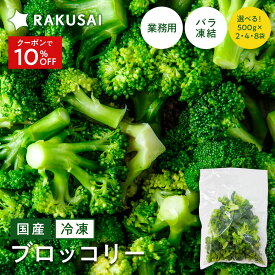 Z 【クーポンで衝撃10%OFF！3,091円→2,782円！】 選べる袋数 業務用 国産 冷凍 ブロッコリー 500g×2袋 4袋 8袋 小分け バラ凍結 野菜 冷凍野菜 ビタミンC 食物繊維 簡単調理 スチーム 加熱 サラダ スープ おかず お弁当 RAKUSAI 保存料着色料 無添加 時短 SALE