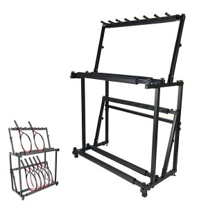 ボール 整理 かご スタンド ラック テニスラケット、ヴァイオリン、ウクレレ、バドミントン ラケット ホールダー、ギターを収納できるマルチスタンド ブラック