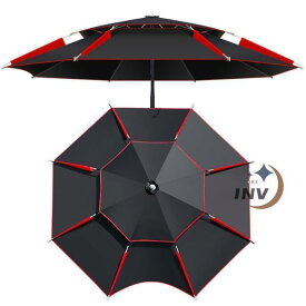 パラソル アウトドア 庭 釣り ガーデンパラソル 大型 傘 風に強い 釣り用傘 フィッシングパラソル ビーチ用傘 2層設計 ビーチパラソル 収納袋付き 防風 頑丈