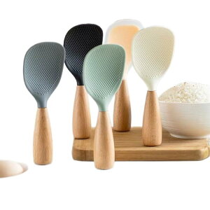 しゃもじ シリコン ご飯 スプーン スタンド式しゃもじ 木製 ハンドル シリコン スプーン シリコン 調理器具 レスト シリコン キッチン ご飯 スコップ キッチン用