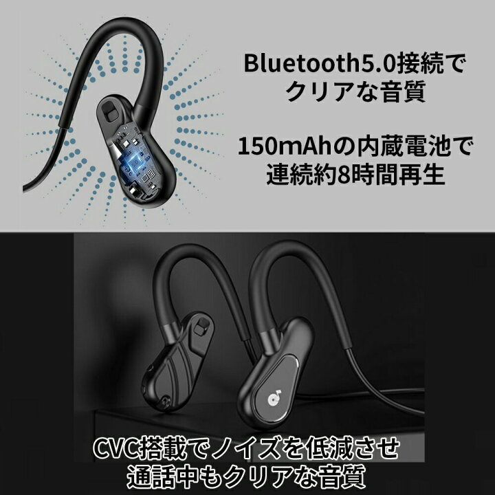 楽天市場】骨伝導イヤホン bluetooth ワイヤレスイヤホン ヘッドセット 