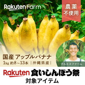 【発送中】農薬不使用の国産アップルバナナ 1kgまたは2kgから選べる｜楽天ファームこだわり農家直送　マルエスファーム