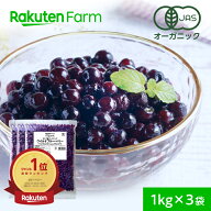有機JAS認証 冷凍ブルーベリー ワイルドブルーベリー 3kg（1kg×3袋） 大容量 お徳用 送料無料