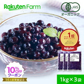 【10％OFFクーポン】有機JAS認証 冷凍ブルーベリー ワイルドブルーベリー 3kg（1kg×3袋） 大容量 お徳用 送料無料