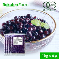 有機JAS認証 冷凍ブルーベリー 野生種 ワイルドブルーベリー 4kg（1kg×4袋）大容量 お徳用 送料無料 カ…