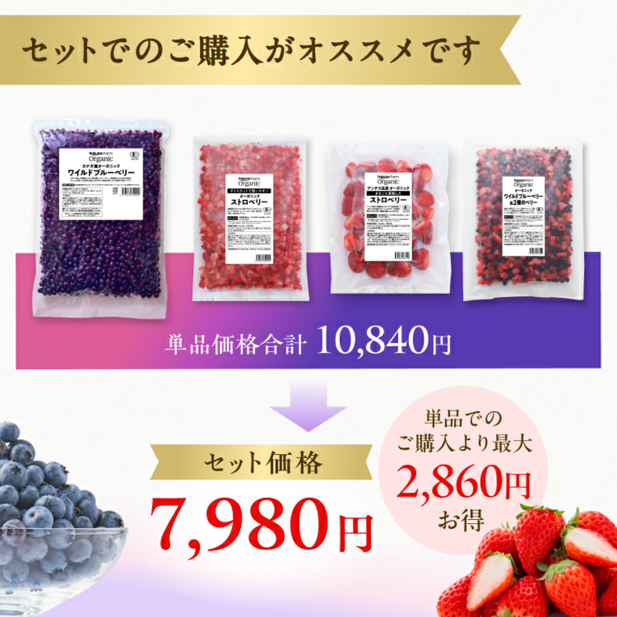 全種類の単品購入よりも2,860円もお得になる！