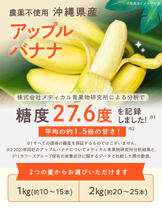 楽天市場】【ご注文順に発送】農薬不使用国産アップルバナナ1kg/2kg 