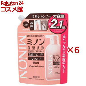 �~�m���S�g�V�����v�[�����Ƃ�^�C�v�߂����p(800ml×6�Z�b�g)�yMINON(�~�m��)�z