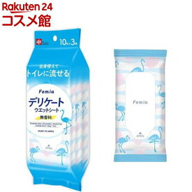 女性用 デリケートゾーン ウェットシート フェムウエット 無香料(10枚×3個)