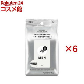 エージー24メン メンズシート フェイス＆ボディ 無香性(30枚入×6セット)【エージーデオ24(Ag deo 24)】