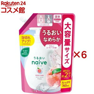 ナイーブ ボディソープ 桃の葉エキス配合 詰替用2回分(760ml×6セット)【ナイーブ】