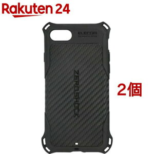 �G���R�� iPhone7 iPhone8 iPhoneSE ��2���� �P�[�X �J�o�[ ZEROSHOCK PMWA17MZEROGBK(2�Z�b�g)�y�G���R��(ELECOM)�z