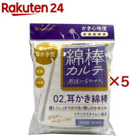 綿棒カルテ02.耳かき綿棒(1本包装)(100本×5セット)