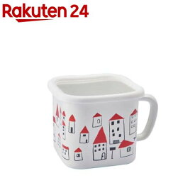 Plune. ホーロー マルチスクエアポット akaiyaneno YJ-823(1個)【豊琺瑯】