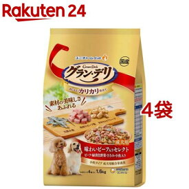 グラン・デリ カリカリ仕立て 成犬用 味わいビーフ入り セレクト(1.6kg*4袋セット)【グラン・デリ】