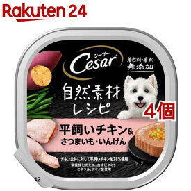 シーザー 自然素材 成犬用 チキン＆さつまいも・いんげん 無添加 ドッグ ウエット(85g*4個セット)【シーザー(ドッグフード)(Cesar)】