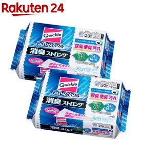 トイレクイックル 消臭ストロング フレッシュハーブの香り つめかえ用(20枚入*2袋セット)【消臭ストロング】