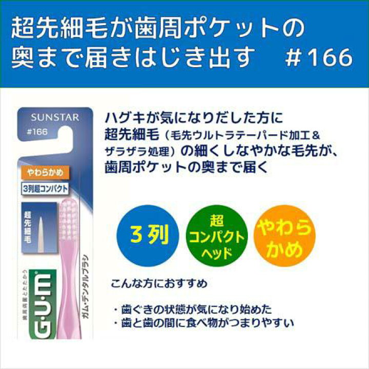 楽天市場】ガム(G・U・M) デンタルブラシ超コンパクトヘッドやわらかめ 