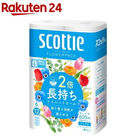 スコッティ フラワーパック 2倍長持ち トイレットペーパー 100mシングル(6ロール)【3brnd-11】【100ycpdl】【Dreg063】【スコッティ(SCOTTIE)】[トイレットペーパー]