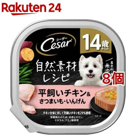 シーザー 自然素材 14歳 チキン＆さつまいもいんげん 無添加 ドッグフード ウエット(85g*8個セット)【シーザー(ドッグフード)(Cesar)】
