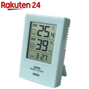 クレセル デジタル時計付き温湿度計 フェイシー CR-2600B(1個)