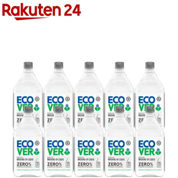 楽天市場 エコベール ゼロ 食器用洗剤 無香料 無着色 詰め替え おしゃれ ボトル 大容量 950ml 10本セット エコベール Ecover 楽天24