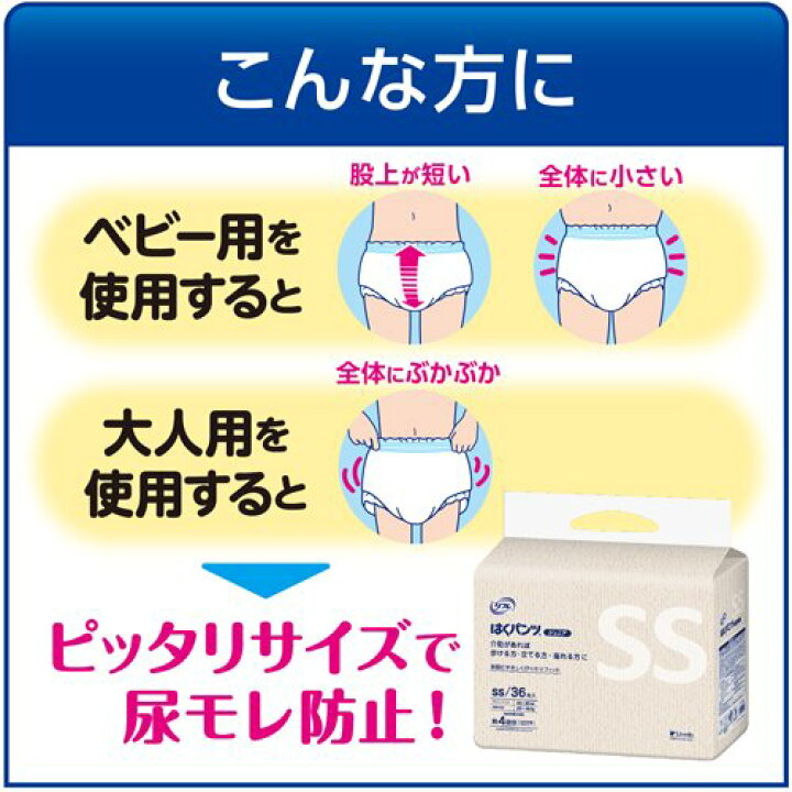 楽天市場】リフレ はくパンツ ジュニア SSサイズ【リブドゥ】(36枚*3袋  