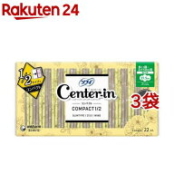 センターイン コンパクト 1／2 多い昼 ふつうの日用 無香料 羽つき 21.5cm (22個*3袋セット)【3brnd-4】…