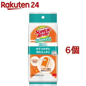 3M お風呂 スポンジ キズつけない オレンジ バスシャイン スコッチブライト BM-22K(6個セット)【スコッチブライト(Scotch Brite)】[お風呂 掃除 浴槽 湯アカ 大掃除 キズつけない]