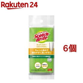 3M スコッチブライト キッチン カラー スポンジ たわし (グリーン)(6個セット)【スコッチブライト(Scotch Brite)】[キッチン スポンジ 食器 洗い キズつけない 抗菌]