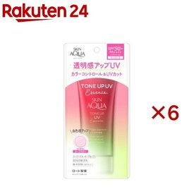 スキンアクア トーンアップUVエッセンス ローズ(80g×6セット)【スキンアクア】