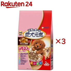 愛犬元気 健康に育つ子犬用 チキン・ささみ・緑黄色野菜・小魚入り(2kg×3セット)【愛犬元気】