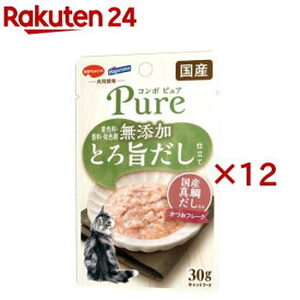 コンボ ピュア キャット パウチ かつお 国産真鯛だし入り(30g×12セット)【コンボピュアP】