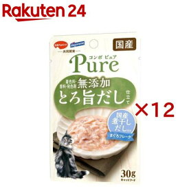 コンボ ピュア キャット パウチ まぐろ 国産煮干しだし入り(30g×12セット)【コンボピュアP】