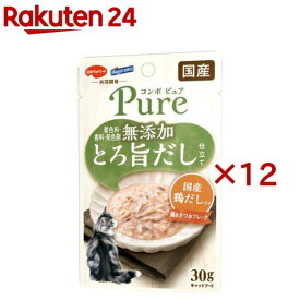 コンボ ピュア キャット パウチ 鶏＆かつお 国産鶏だし入り(30g×12セット)【コンボピュアP】