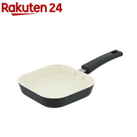 フライパン グリルパン 14.5cm セラミック ミニ ガス火専用 角形 マットグレー(1個)
