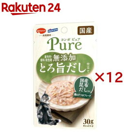 コンボ ピュア キャット パウチ 鶏＆かつお 国産昆布だし入り(30g×12セット)【コンボピュアP】
