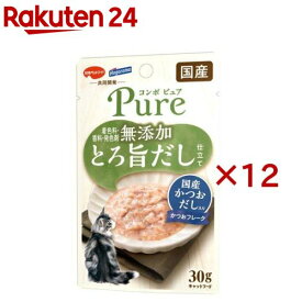 コンボ ピュア キャット パウチ かつお 国産かつおだし入り(30g×12セット)【コンボピュアP】