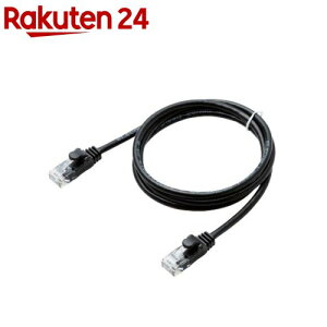 �G���R�� ���炩LAN�P�[�u�� CAT6 1m �u���b�N LD-GPY�^BK1(1�{)�y�G���R��(ELECOM)�z