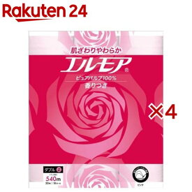 エルモア トイレットロール 花の香り ピンクダブル 30m(18ロール×4セット)【エルモア】