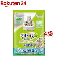 デオトイレ 消臭・抗菌サンドナチュラルグリーンの香り 猫砂(3.8L*4袋セット)【デオトイレ取替サンド】