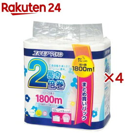 エルモアピコ 2倍巻 トイレットロール 18ロール シングル 100m 花の香り(18ロール×4セット)【エルモア】