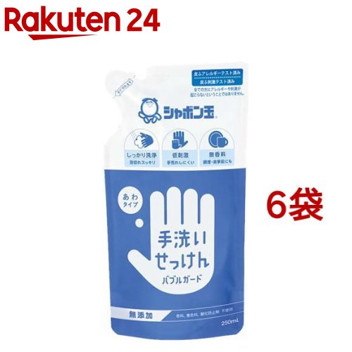 手洗いせっけんバブルガード 詰替用 日本全国 送料無料 毎日がバーゲンセール 6袋セット 250ml
