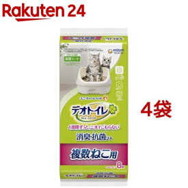 デオトイレ 複数ねこ用 消臭・抗菌シート(8枚入*4袋セット)【dalc_deotoiletsheet】【デオトイレ取替シート】