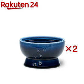 猫壱 ハッピーダイニング 猫用 脚付ウォーターボウル 日本製 ブルー(2セット)【猫壱】