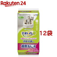 デオトイレ 複数ねこ用 消臭・抗菌シート(16枚入*12袋セット)【デオトイレ取替シート】
