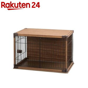 アイリスオーヤマ 犬 サークル インテリアウッディサークル ダークブラウン(1個)