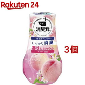 トイレの消臭元 もぎたて白桃 芳香消臭剤 トイレ用(400ml*3コセット)【消臭元】