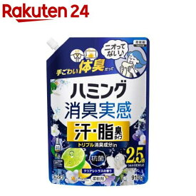 ハミング消臭実感 汗・脂臭タイプ クリアシトラスの香り つめかえ用(910g)【ハミング】